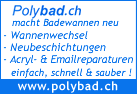 Badewannen- Acryl- Emaille - Reparaturen in der Schweiz durch Polybad
